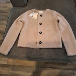 Dusty Pink Cardigan With Short Sleeve Top